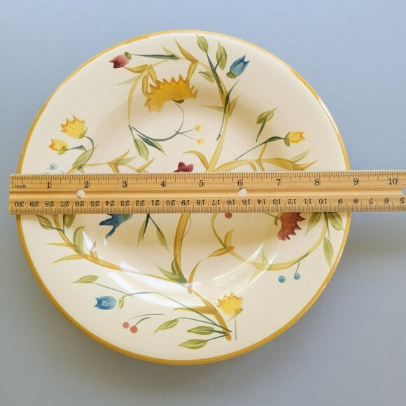 American Simplicity Floral Salad Plate Set of 2, Stoneware, Beige with Vines - Picture 11 of 11